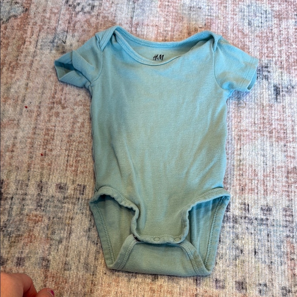 H&M Blue Bodysuit One Piece with Snap Closure